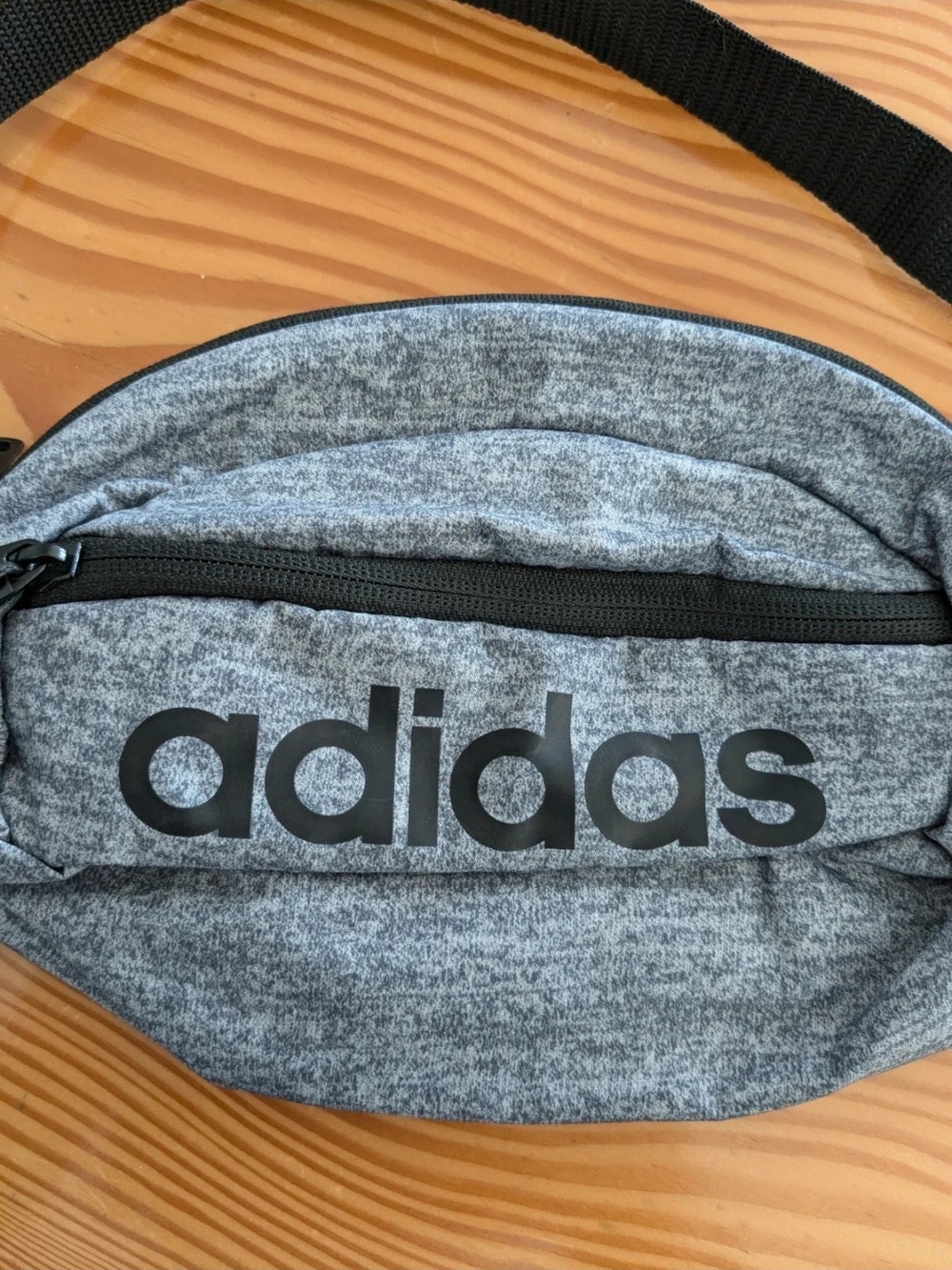 adidas Heather Gray Belt Bag with Black Logo